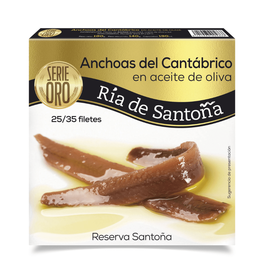 Anchoas Ría de Santoña Serie Oro 25-35 filetes