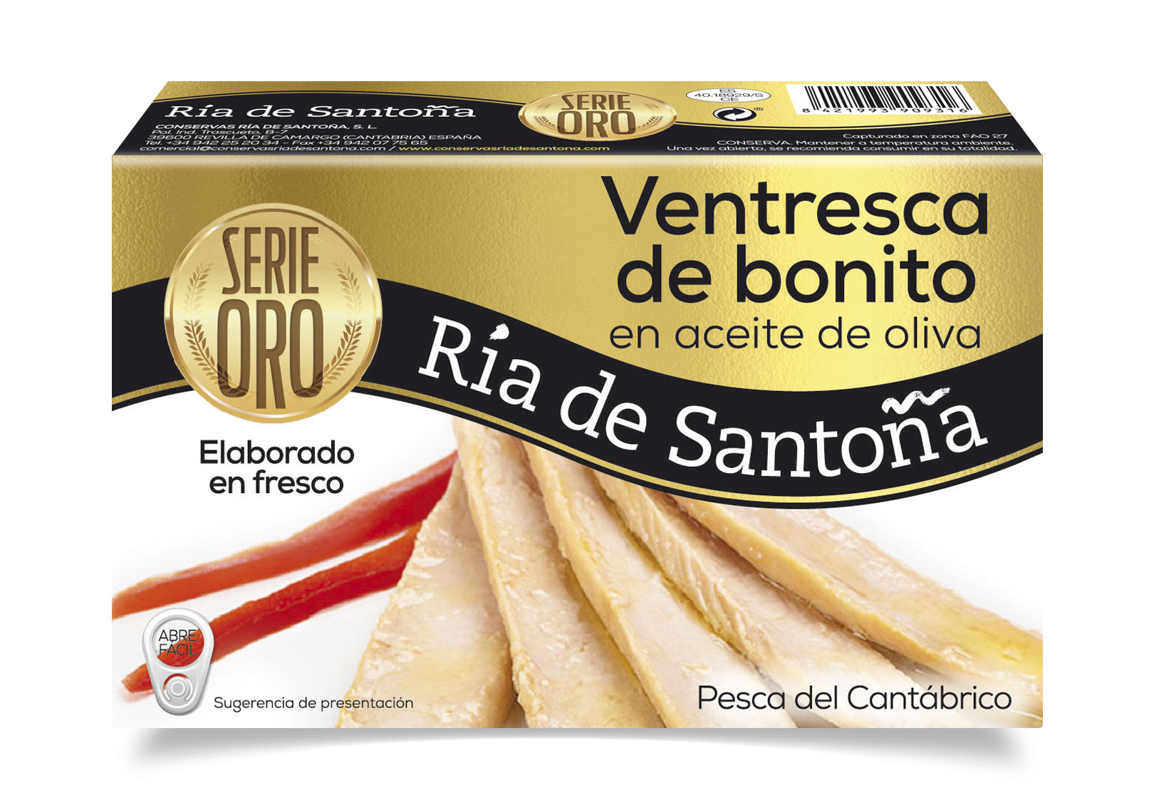 Ventresca de bonito en aceite de oliva en fresco Ría de Santoña