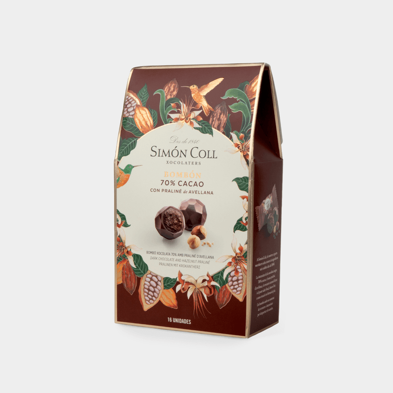 Bombón 70% cacao con praliné de avellana Simón Coll