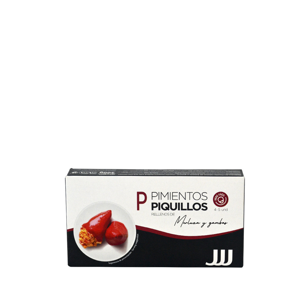 Pimientos rellenos de merluza y gambas JJJ